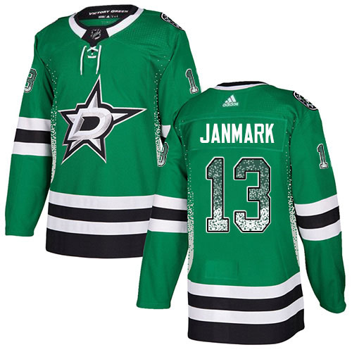 Adidas Men Dallas Stars 13 Mattias Janmark Green Home Authentic Drift Fashion Stitched NHL Jersey